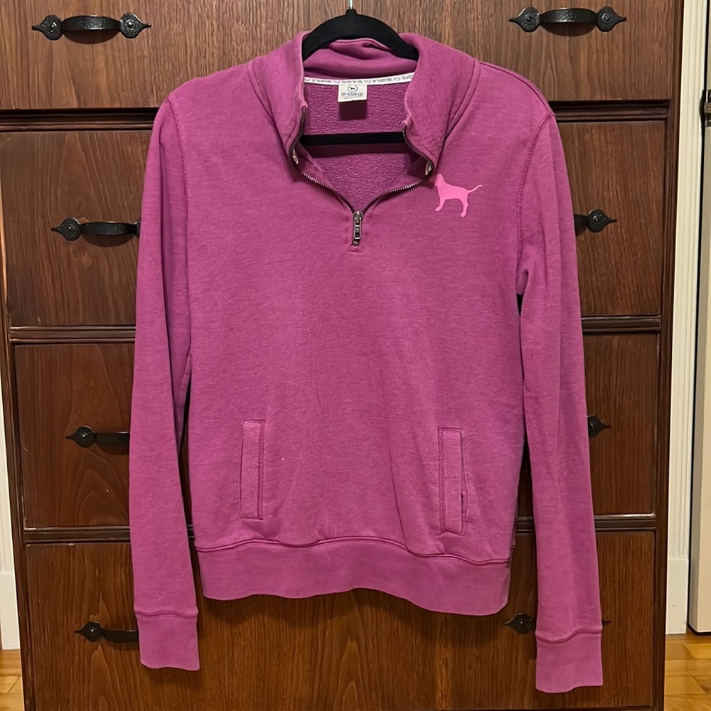 PINK 3/4 zip pullover
